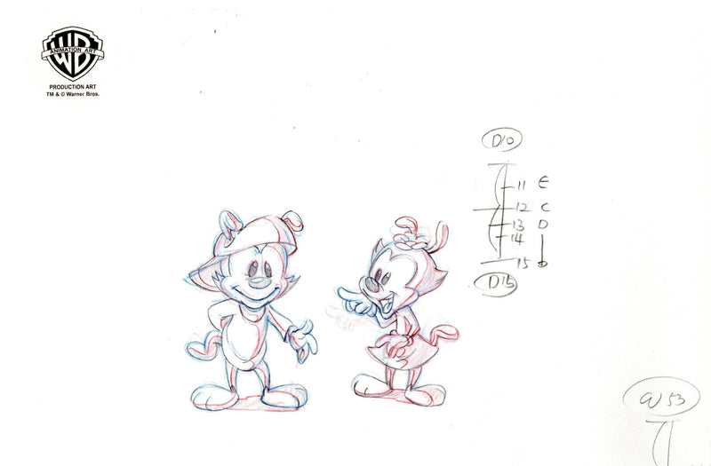 Animaniacs Original Production Drawing: Wakko and Dot - Choice Fine Art