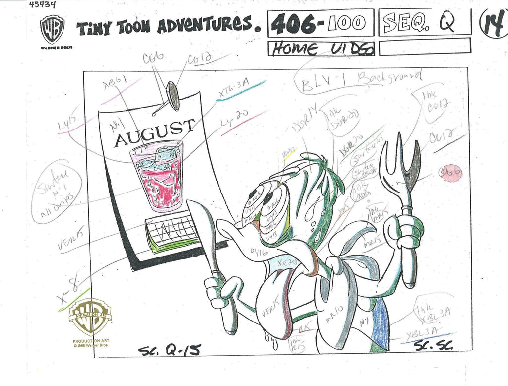 Tiny Toons Original Production Color Call Out: Plucky Duck - Choice Fine Art